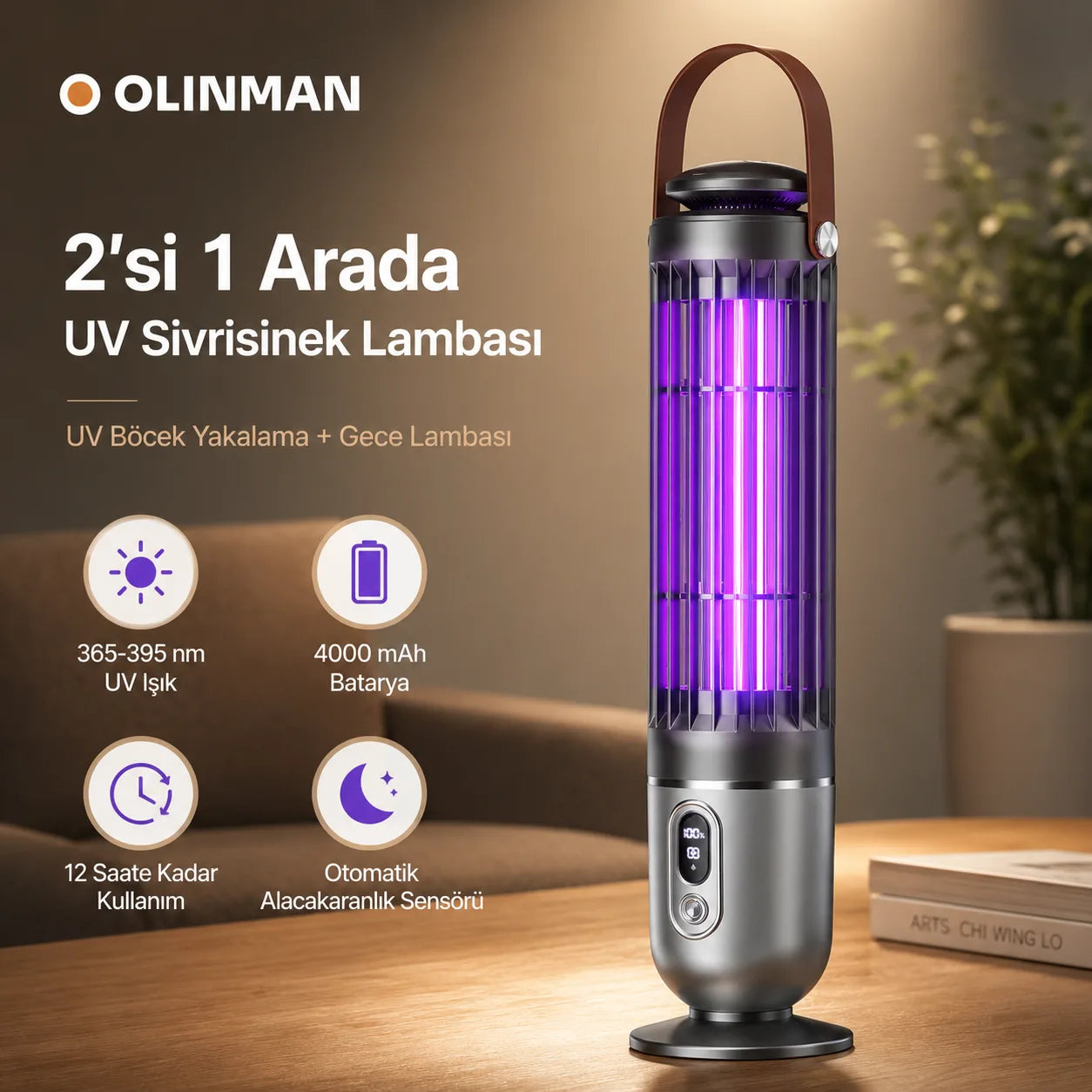 6 Kanatlı Kumandalı Vantilatör Lamba