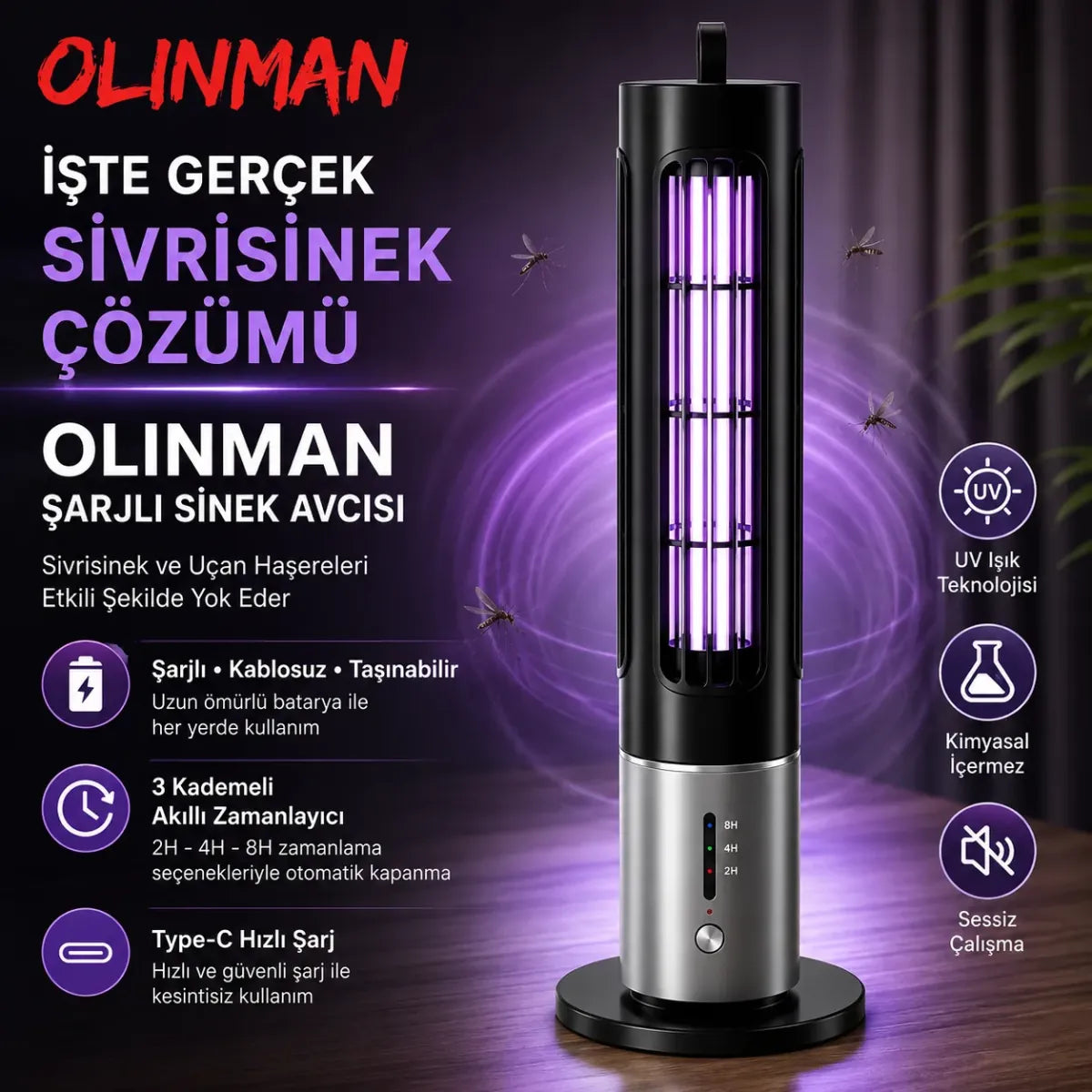 Olinman Şarjlı Sinek Avcısı