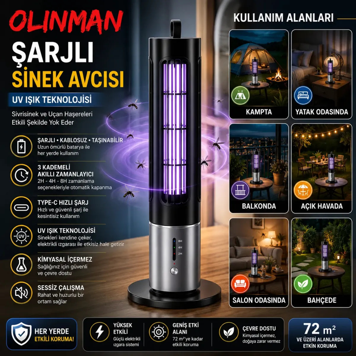 Olinman Şarjlı Sinek Avcısı