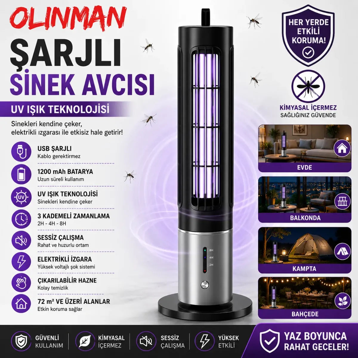 Olinman Şarjlı Sinek Avcısı