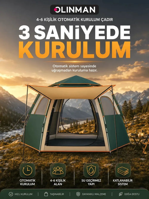 4 Kişilik Otomatik Çadır